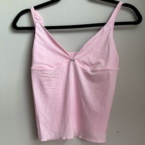 Tommy Hilfiger Pink Camisole Top L Y2K Coquette Flowy Adjustable Straps
